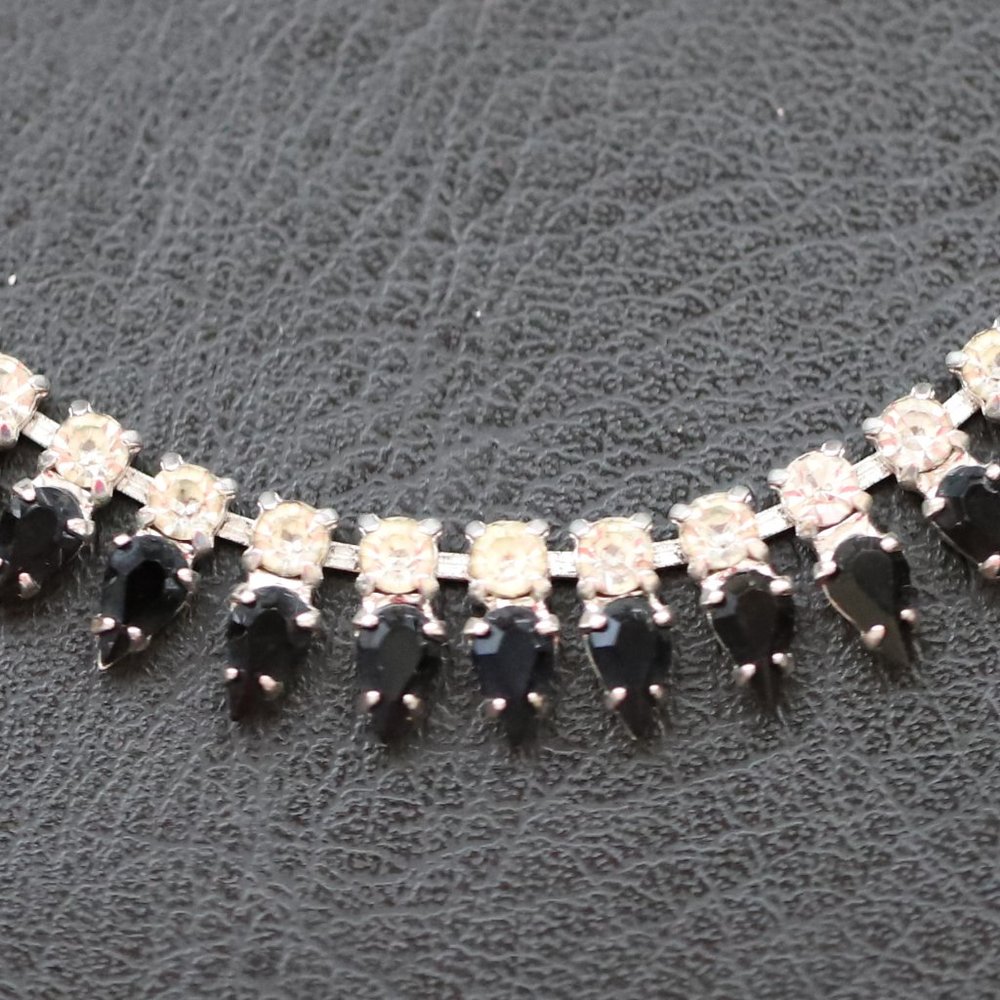SIGNED B DAVID VINTAGE COSTUME STATEMENT JEWELRY DARK BLUE STONES - Picture 6 of 8